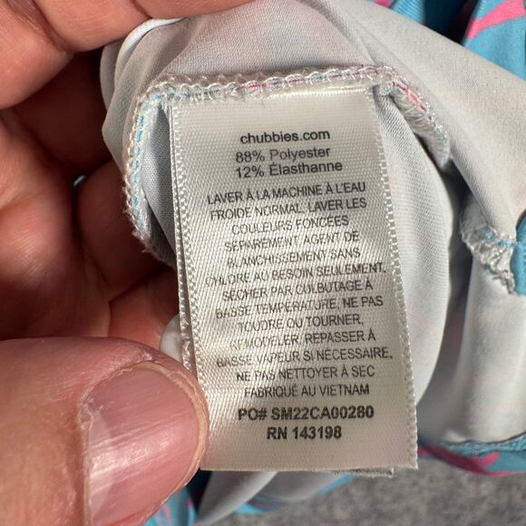 Chubbies Shirt Mens Size Medium Blue Short Sleeve Polo The Weekend Has Arrived - Picture 9 of 10